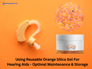 Storage of Hearing Aids with Reusable Orange Silica Gel